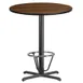 Flash Furniture XU-RD-36-WALTB-T3030B-3CFR-GG 36" Round Walnut Laminate Bar Height Table, 43"H, MDF Top, Black PVC Edge 1 image