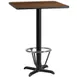 Flash Furniture XU-WALTB-2424-T2222B-3CFR-GG 24" Square Walnut Laminate Bar Height Table, 43"H, MDF Top, Black PVC Edge, Cast Iron Base 1 image
