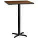 Flash Furniture XU-WALTB-2424-T2222B-GG 24" Square Walnut Bar Height Table, MDF Top, Black PVC Edge, Cast Iron Base 1 image