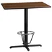 Flash Furniture XU-WALTB-2442-T2230B-3CFR-GG 42"W Walnut Laminate Bar Height Table, MDF Top, Black PVC Edge, Four Point Base 1 image