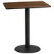 Flash Furniture XU-WALTB-3042-TR24B-GG 42" Rectangular Walnut Laminate Bar Height Table, 30" Deep, MDF Top, Black PVC Edge, 24" Round Base 1 image