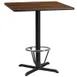 Flash Furniture XU-WALTB-3636-T3030B-3CFR-GG 36x36 Walnut Bar Height Table, Square MDF Top, Black PVC Edge, 43 Height 1 image