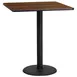 Flash Furniture XU-WALTB-3636-TR24B-GG 36x36 Walnut Bar Height Table, MDF Top, Black PVC Edge, 24 Dia. Cast Iron Base 1 image