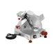 Omcan USA 13607 Meat Slicer – 8” Carbon Steel Blade, Manual Gravity Feed, Belt Drive, 1/5 HP 110V, Anodized Aluminum 3 image