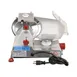 Omcan USA 13607 Meat Slicer – 8” Carbon Steel Blade, Manual Gravity Feed, Belt Drive, 1/5 HP 110V, Anodized Aluminum 4 image