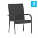 Flash Furniture 2-TW-3WBE073-GY-GG Maxim Stackable Outdoor Wicker Chairs with Arms, Gray Polyethylene Wicker, Powder Coated Steel Frame 1 image