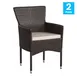 Flash Furniture 2-TW-3WBE074-BR-GG Maxim Stackable Wicker Patio Chairs with Arms, Espresso Polyethylene Wicker, Cream Cushions 1 image