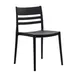 Flash Furniture DHF-317-APP-BLK-GG Stackable Patio Chair, Resin Frame, Slatted Backrest, Black 1 image