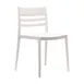 Flash Furniture DHF-317-APP-WH-GG Stackable Patio Chair, White Resin Frame, Slatted Backrest, Non-Slip PVC Floor Glides 1 image