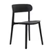Flash Furniture DHF-340-APP-BLK-GG Stackable Patio Chair, Curved Backrest, High Grade Resin, Black, Non-Slip PVC Floor Glides 1 image