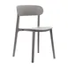 Flash Furniture DHF-340-APP-GRY-GG Stackable Patio Chair, Gray, Resin Frame, Curved Backrest 1 image