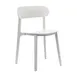 Flash Furniture DHF-340-APP-WH-GG Stackable Patio Chair, White Resin Frame, Curved Backrest, Non-Slip PVC Floor Glides 1 image