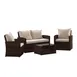 Flash Furniture JJ-S351-BNBG-GG 4-Piece Outdoor Patio Set, Beige Cushions, Rattan Finish, Metal Frame 1 image
