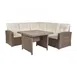 Flash Furniture LTS-SET-02023-BG-BR-GG Huck Conversation Set, L-Shaped Wicker Rattan Sofa, Beige Cushions, 5-Seat Capacity 1 image