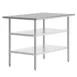 Flash Furniture NH-WT-GU-3048-GG 32" Open Base Work Table with Undershelf, 18 Gauge Flat Top 1 image