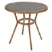 Flash Furniture SDA-AD641011-80-BK-NAT-GG 31.5 Round Marseille Bistro Table, 200 lb Capacity, Black Textilene, Bamboo Print Aluminum Frame, Natural Finish 1 image