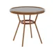Flash Furniture SDA-AD641012-80-BKWH-NAT-GG 31.5" Round Outdoor Bistro Table, 200 lb. Capacity, Black/White PE Rattan, Natural Finish 1 image