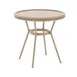 Flash Furniture SDA-AD641012-80-NATWH-LTNAT-GG Lourdes 31.5" Round Bistro Table, 200 lb. Capacity, Natural/White PE Rattan, Bamboo Print Aluminum Frame 1 image