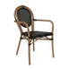 Flash Furniture SDA-AD642002A-TXT-BK-NAT-GG Marseille Bistro Stacking Chair with Arms, 400 lb Capacity, Thonet Style Back, Natural/White PE Rattan and Bamboo Print Aluminum Frame 1 image
