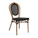 Flash Furniture SDA-AD642002S-TXT-BK-NAT-GG Marseille Bistro Stacking Chair, 400 lb, Thonet Style Back, Wood Seat, Natural/White PE Rattan 1 image