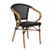 Flash Furniture SDA-ADS642108-BK-NAT-GG Marseille Bistro Stacking Chair, 400 lb, Black Textilene, Natural Bamboo Print Aluminum Frame 1 image