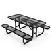 Flash Furniture SLF-EML72-H48L-BK-GG 6ft Rectangular Outdoor Picnic Table, 300 lb. Capacity, Black Steel Frame, Expanded Metal Mesh Top 1 image
