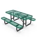 Flash Furniture SLF-EML72-H48L-GN-GG 6ft Outdoor Rectangular Picnic Table, 300 lb. Capacity, Green Mesh Top, Black Steel Frame 1 image