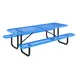 Flash Furniture SLF-EML96-H60L-BL-GG 6-Person Rectangular Outdoor Picnic Table, 8 ft. Expanded Metal Mesh Top, Blue Steel Frame, 300 lb. Weight Capacity 1 image