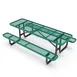 Flash Furniture SLF-EML96-H60L-GN-GG 6-Person Rectangular Outdoor Picnic Table, 48-59W, Green Mesh Top, 300 lb. Capacity 1 image