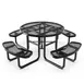 Flash Furniture SLF-EMR46-H60L-BK-GG 46" Round Outdoor Picnic Table, 300 lbs. Weight Capacity, Steel Frame, Expanded Metal Mesh Top 1 image