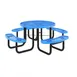 Flash Furniture SLF-EMR46-H60L-BL-GG 46" Round Outdoor Picnic Table, 300 lbs. Weight Capacity, Blue, Expanded Metal Mesh Top 1 image