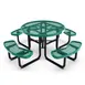 Flash Furniture SLF-EMR46-H60L-GN-GG 46" Round Outdoor Picnic Table, 300 lbs Weight Capacity, Green Expanded Metal Mesh Top, Black Steel Frame 1 image