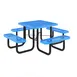 Flash Furniture SLF-EMS46-H60L-BL-GG 46" Round Outdoor Picnic Table, 300 lbs. Weight Capacity, Blue, Steel Base, Expanded Metal Mesh Top 1 image