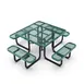 Flash Furniture SLF-EMS46-H60L-GN-GG 46'' Dia. Outdoor Picnic Table, 300 lbs. Weight Capacity, Green Expanded Metal Mesh Top 1 image