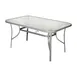 Flash Furniture TLH-SC-094L-SV-GG 35"H Rectangular Outdoor Patio Table, Black Powder Coated Steel Frame, 5mm Clear Glass Top 1 image