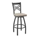 Flash Furniture XU-6F8B-XSWVL-AWHW-GG Hercules Series Swivel Bar Stool, Wood Back, Upholstered Seat, Black Powder Coated Steel Frame 1 image