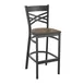 Flash Furniture XU-6F8BXBK-BAR-ACPW-GG Hercules Series Restaurant Bar Stool, Wood Back, Upholstered Seat, Black Powder Coated Frame 1 image