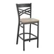 Flash Furniture XU-6F8BXBK-BAR-AWHW-GG Hercules Series Restaurant Bar Stool, Metal X-Back, Upholstered Seat, Antique White Wood, Black Powder Coated Frame 1 image