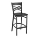 Flash Furniture XU-6F8BXBK-BAR-BLKW-GG Hercules Series Black Wood Criss Cross Back Restaurant Bar Stool with Upholstered Seat 1 image