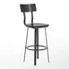 Flash Furniture XU-DG-60582B-BLK-GG Flint Series Black Restaurant Bar Stool with Wood Back and Beechwood Seat 1 image