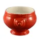 CAC China LN-15-R Tureen, 15 oz, 6-1/4"L x 5-1/4"W x 3-3/4"H, Porcelain, Red/White, Safe - Dozen 1 image