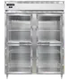 Continental DL2WE-PT-HD-GD-SD 2-Section Heated Holding Cabinet, 52 cu ft, Stainless Steel Front, Aluminum Sides, Half Height Glass & Stainless Steel Doors 1 image