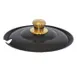 Spring USA 375-61/6BG Soup Tureen Cover, Notched, 9-7/8" Dia., 6 Qt., Stainless Steel, Gold Accents 1 image