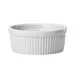 Winco SBR-12 Souffle Bowl, 12 oz, 4½" Dia x 2¼" H, Round Fluted Porcelain, White Finish - 1 Dozen 1 image