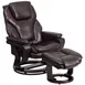 Flash Furniture BT-70222-BRN-FLAIR-GG Brown LeatherSoft Swivel Recliner, 31.5W x 34-42D x 42H, Upholstered Back and Seat 1 image