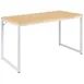 Flash Furniture GC-GF156-12-MAP-WH-GG Rectangular Computer Desk, 47"W, 29"H, Laminated Maple Top, White Metal Frame 1 image