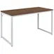 Flash Furniture GC-GF156-12-WAL-WH-GG Rectangular Computer Desk, 47"W, Walnut Laminated Top, White Metal Frame, 29"H 1 image