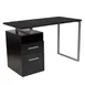 Flash Furniture NAN-JN-2634-G-GG Harwood Computer Desk, 47"W x 23.5"D x 30.5"H, Dark Ash Woodgrain Finish, Laminate Top, Silver Powder Coated Steel Frame 1 image