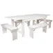 Flash Furniture XA-FARM-1-WH-GG Hercules Series Farm Table Set, 84"W x 40"D, Antique Rustic White, Seats 8, Solid Pine Construction 1 image