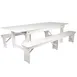Flash Furniture XA-FARM-4-WH-GG Hercules Series Folding Farm Table Set, Antique Rustic White, 96"W x 40"D, Seats 8 Adults 1 image